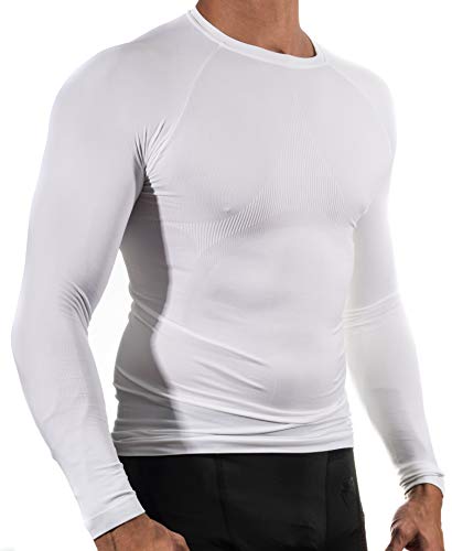 13MW Professionelles Thermo-Shirt | Herren | Verstärktes Gewebe | Atmungsaktiv (Weiß, M-L) von 13MW