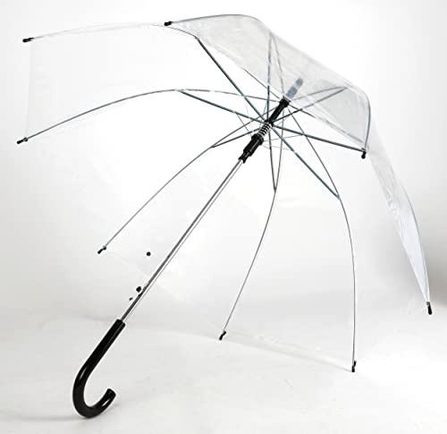 Automatik Stock-Regenschirm transparent 90cm Stockschirm Schirm durchsichtig von BURI