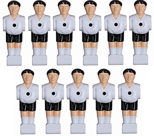1a-sports 11 Kickerfiguren für 16 mm Stangen inkl. Schrauben + Muttern Komplett Set (Schwarz-Weiß) von Charlsten von 1a-sports