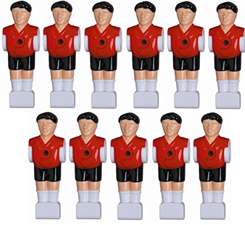 1a-sports 11 Kickerfiguren für 16 mm Stangen inkl. Schrauben + Muttern Komplett Set (Schwarz-Rot) von Charlsten von 1a-sports