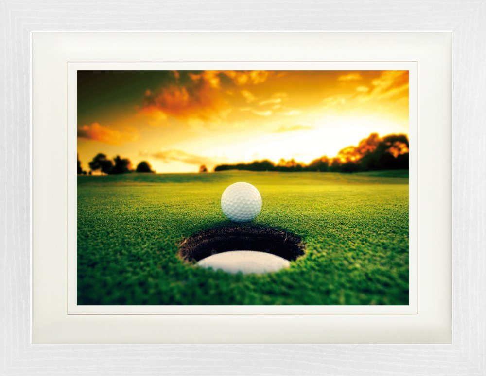 1art1 Bild mit Rahmen Golf - Golfball An Der Loch-Kante von 1art1