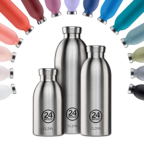 24Bottles Clima Flasche - 330ml/500ml/850ml Thermosflasche mit 100% Versiegeltem Deckel (12 Stunden Heiße Getränke 24 Stunden Kalt), ökologische Edelstahlflaschen von 24Bottles