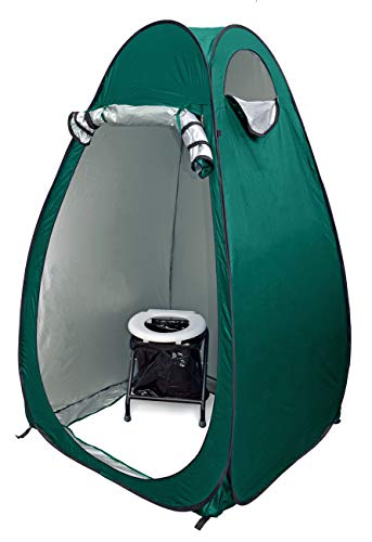 24ocean WC Klo-Set – Klapptoilette mit Pop-Up Zelt Duschzelt Umkleidezelt, Farbe:Grün/Weiß, Ausführung:Einweg 30 Beutel von 24ocean