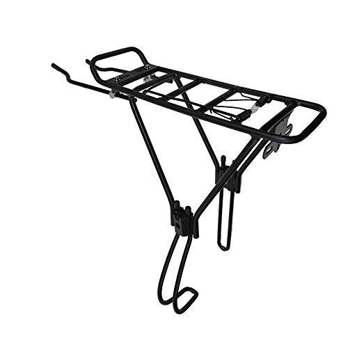 H042 Hinterrad Fahrrad Gepäckträger 24"- 28" Fahrrädern. mit Pumpenhalter, Federklappe, Rücklichthalter. Inkl. Universalbefestigungsset von 2MM-Service