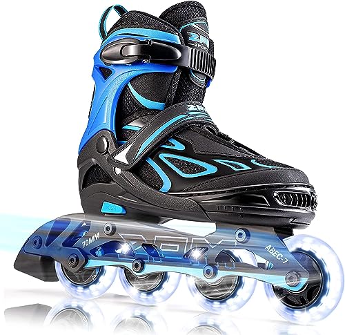 2PM SPORTS Verstellbar Inliner für Kinder, Leucht Inline Skates Rollschuhe für Damen/Herren von 2PM SPORTS