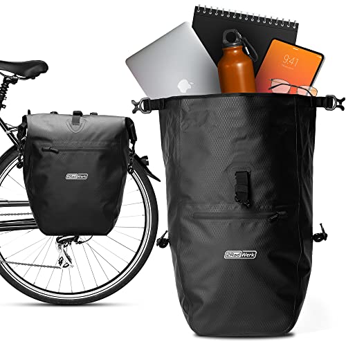 2Radwerk Fahrradtasche für Gepäckträger 25.4 l , 100% Wasserdicht , mit Tragegriff und Schultergurt , fahrradtasche gepäckträger, gepäckträgertasche, Fahrrad Taschen hinten von 2Radwerk