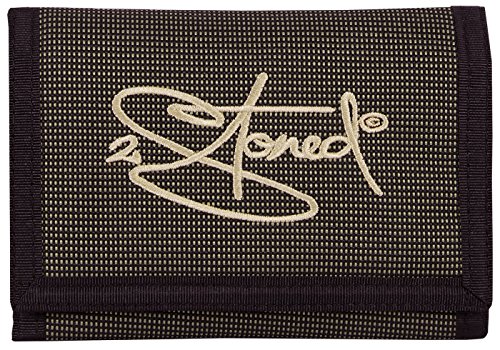 2Stoned Geldbörse Wallet Unisex Khaki/Schwarz-Melange mit Klettverschluss, Stick Classic Logo, aus Polyester von 2Stoned