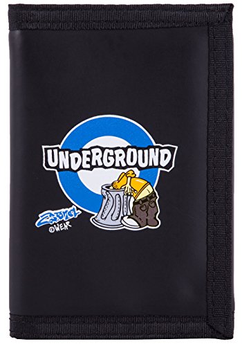 2Stoned Geldbörse Wallet Unisex Schwarz, Stickmotiv Underground, aus Neopren, mit Klettverschluss von 2Stoned