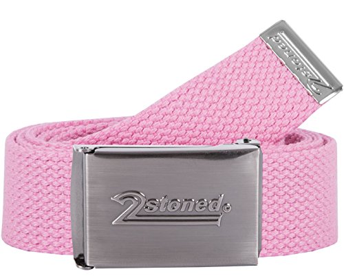 2Stoned Hosengürtel Textilgürtel mit Gürtelschnalle Speed Matt in Rosa 3 cm breit für Damen und Mädchen von 2Stoned