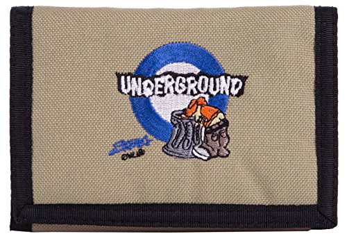 2Stoned Geldbörse Wallet Unisex Beige mit Klettverschluss, Stickmotiv Underground, aus Polyester von 2Stoned