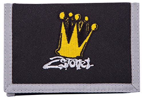 2Stoned Geldbörse Wallet Unisex Schwarz mit Klettverschluss, Stickmotiv Crown, aus Polyester von 2Stoned
