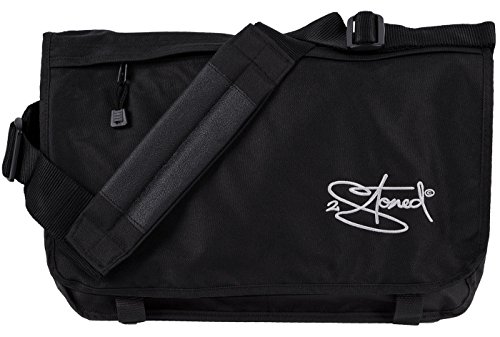 2Stoned Original Vintage Messenger Bag Umhängetasche Unisex mit Sticklogo Classic Logo, Schwarz, Größe XXL von 2Stoned