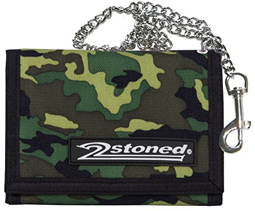 2Stoned Geldbörse Wallet Unisex Camouflage mit Kette und Karabiner, Patchlabel Speed, aus Polyester von 2Stoned