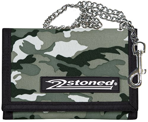 2Stoned Geldbörse Wallet Unisex Ice Camo mit Kette und Karabiner, Patchlabel Speed, aus Polyester von 2Stoned