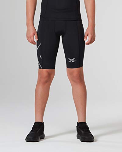 2XU UK Jungen Youth Compression Shorts, Schwarz/Schwarz, X-Large (150-160cm) von 2XU