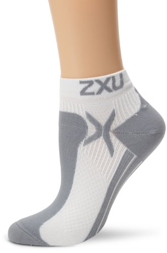 2XU Damen Performance Low Rise Socken, Weiß/Grau, X-Small/Small von 2XU