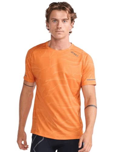 2XU Herren Light Speed Tee T-Shirt mit kurzen Ärmeln, orange, S von 2XU