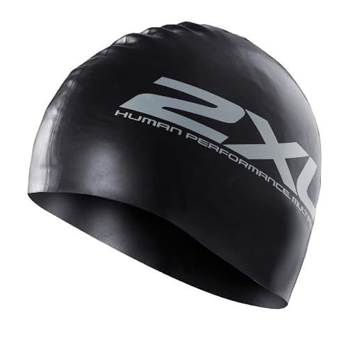 2XU Silicone Swim Cap, schwarz/schwarz, Einheitsgröße von 2XU