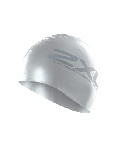 2XU Silicone Swim Cap Silver Silikon-Badekappe – SS16 – One Grey, grau, Einheitsgröße von 2XU