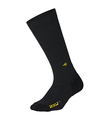 2XU Unisex-Kompressionsstrümpfe für Erwachsene, Unisex-Erwachsene, Socken, Flight Compression Socks, schwarz/schwarz, 2 von 2XU