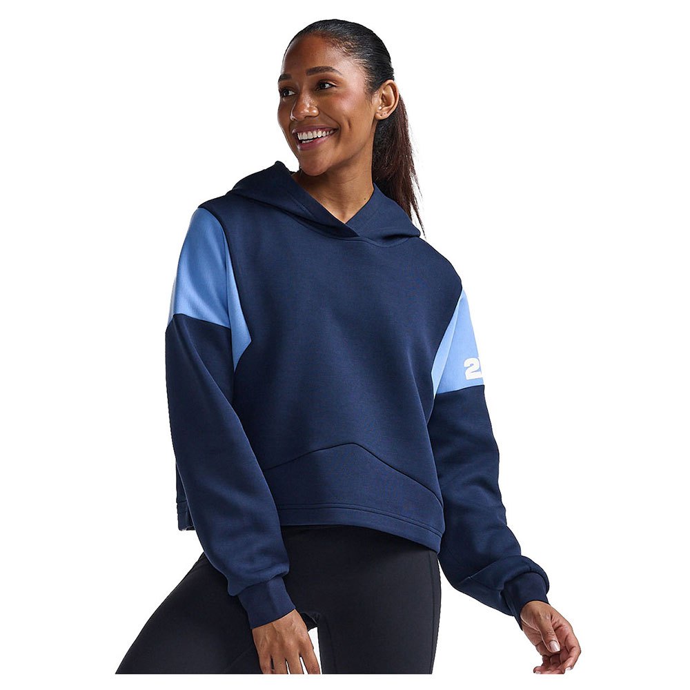 2xu Form Spliced Crop Hoodie Blau S Frau von 2xu