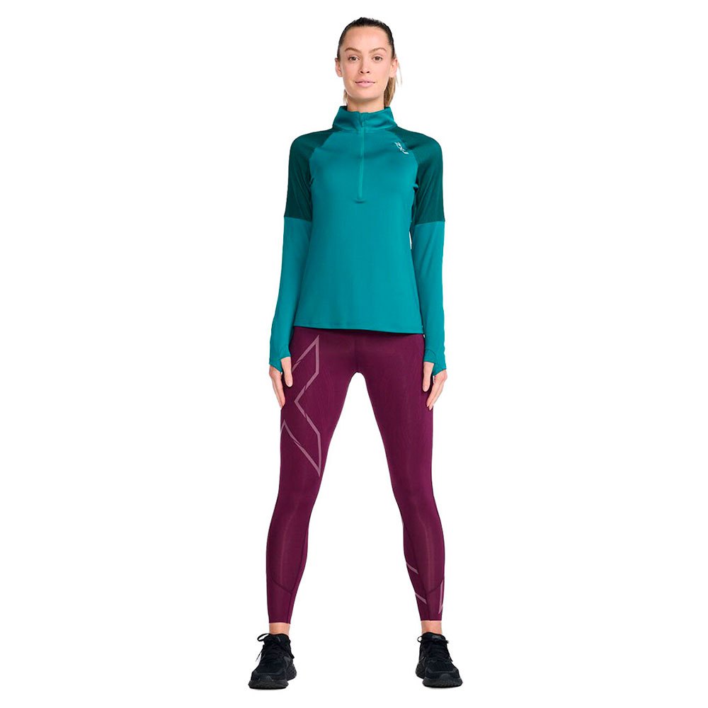 2xu Light Speed Half Zip Long Sleeve T-shirt Grün XL Frau von 2xu