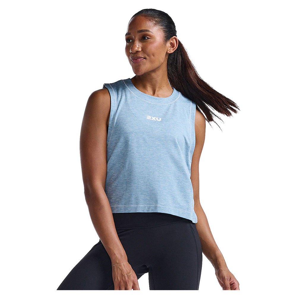 2xu Motion Crop Sleeveless T-shirt Blau XS Frau von 2xu