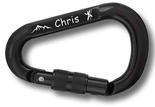 3Dglas Karabiner HMS mit Gravur | Stubai Pro | Schwarz von 3Dglas