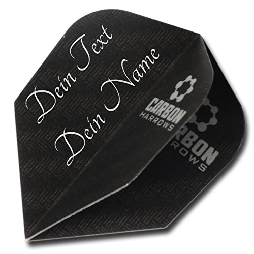3Dglas Carbon Dart Flight mit Gravur | Text oder Logo | Das Geschenk für Dartspieler von 3Dglas