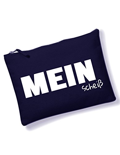 Mein Schei? Blau - kleine Tasche - vielseitig einsetzbar als Schmicktasche, Kosmetiktasche von 3Elfen - handbedruckt in Berlin von 3Elfen