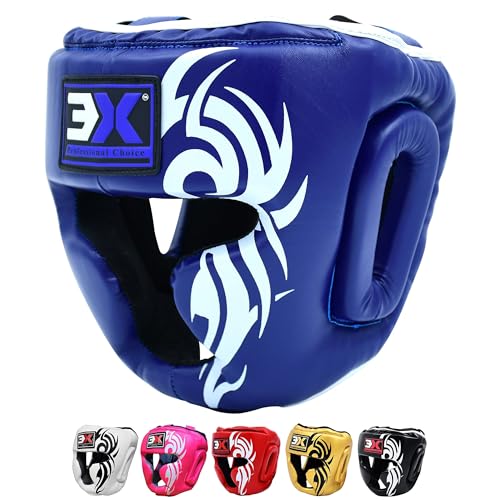 3X Professional Choice Junior Headgear for Face and Ear Protection in Professional Training for MMA Training Sparring Martial Arts, Taekwondo, Kick Boxing and Muay Thai von 3X Professional Choice