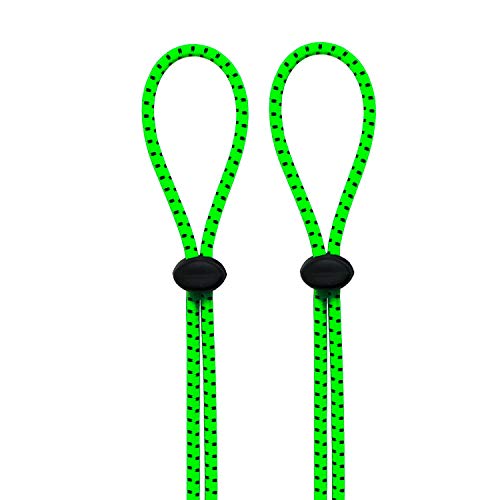 Schwimmbrille, Bungee-Gurt, Seilschnalle, zur Stärkung der elastischen Seilschnalle, nicht leicht zu stolpern, (2er-Pack) Neongrün) von 3asyglide