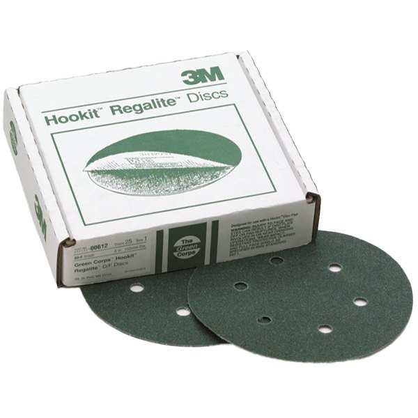 3m Green Corps Hookit Regalite Dust Free Discs 80e 6´´ 25 Units Grün von 3m