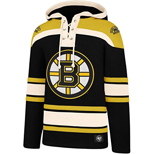 47 Brand NHL Boston Bruins Eishockey Hoody Hoodie Kaputzenpullover Sweater Lacer Jersey Trikot Hooded (XXL) von 47