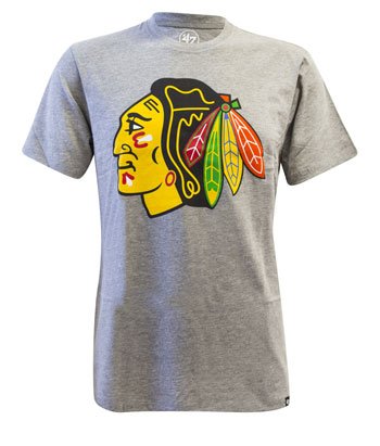 47 Brand NHL T-Shirt Chicago Blackhawks grau Logo Club Eishockey (M) von 47 Brand