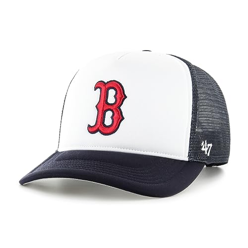 '47 Boston Red Sox White Navy MLB Tri Tone Foam Offside Trucker Cap - One-Size von '47