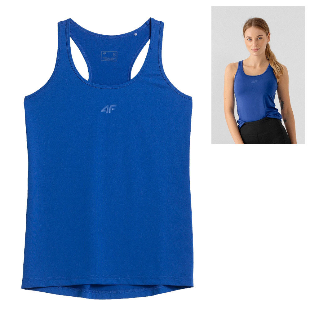 4F - Damen Fitness Tank Top Sportshirt, blau von 4F