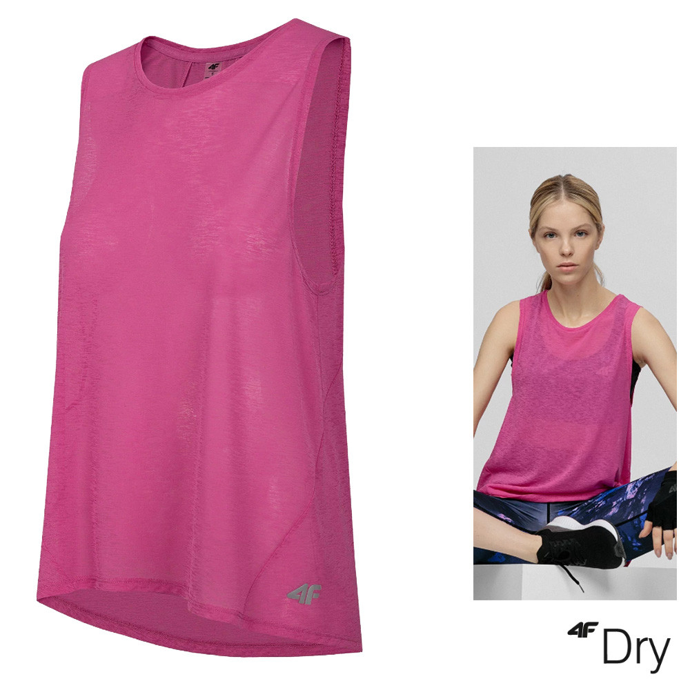 4F - Damen Fitness Tank Top - Sportshirt, pink von 4F