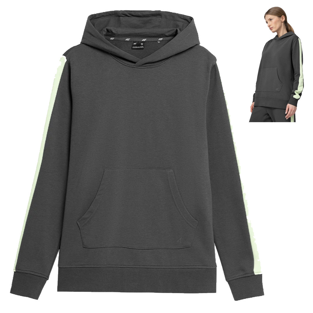 4F - Damen Hoodie Pullover Sweatshirt, grau von 4F