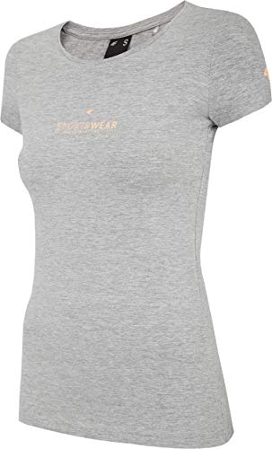 4F Damen T-Shirt Firat, Grey Melange, L von 4F