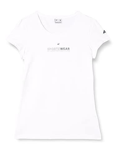 4F Girls H4Z20-TSD012-10S T-Shirt, Weiß, Small von 4F