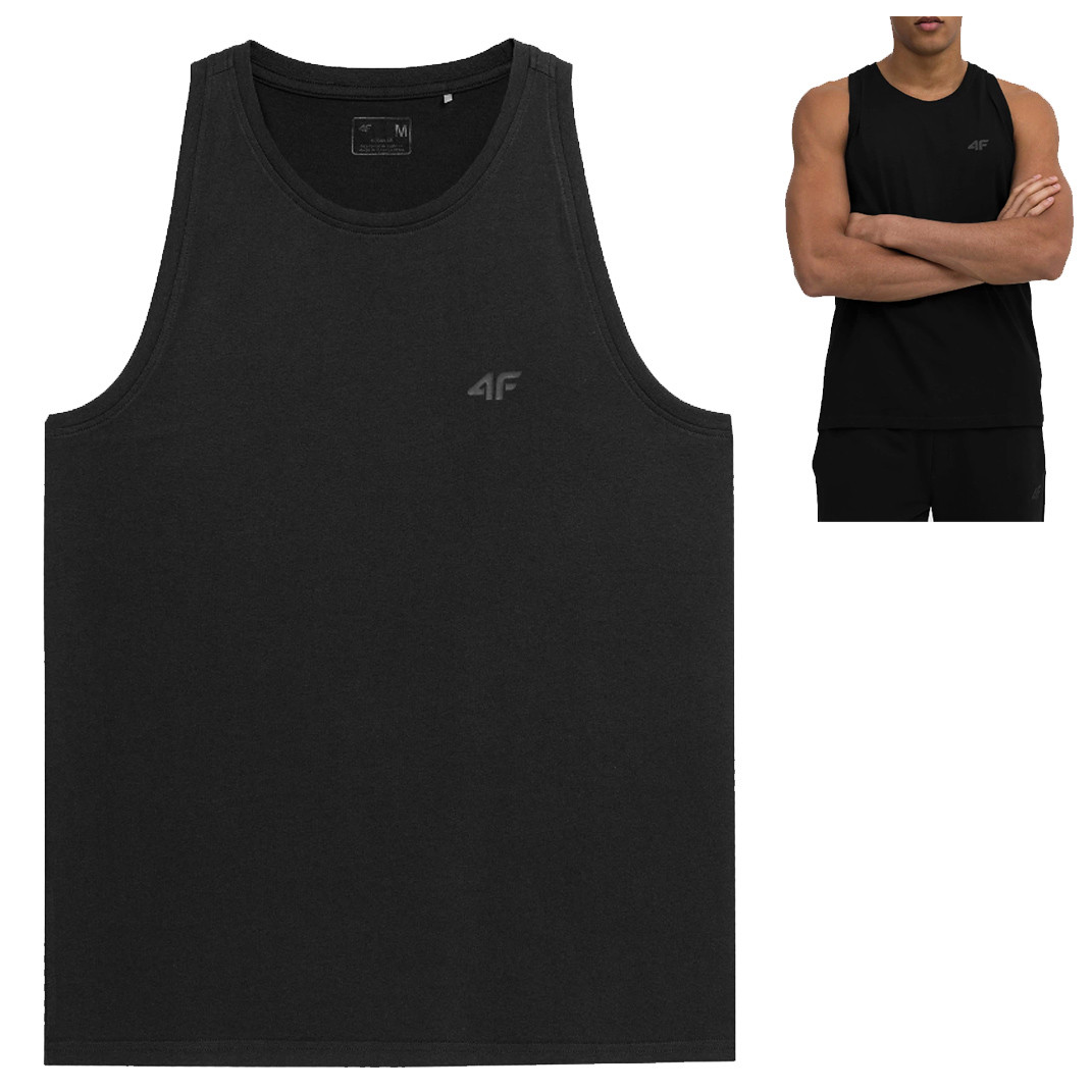 4F - Herren Tank Baumwolle Muscle Shirt, schwarz von 4F