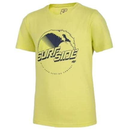 4F Jungen Kurzarm Jtsm012 Gelb T-Shirt mit kurzen Ärmeln, 8 años von 4F