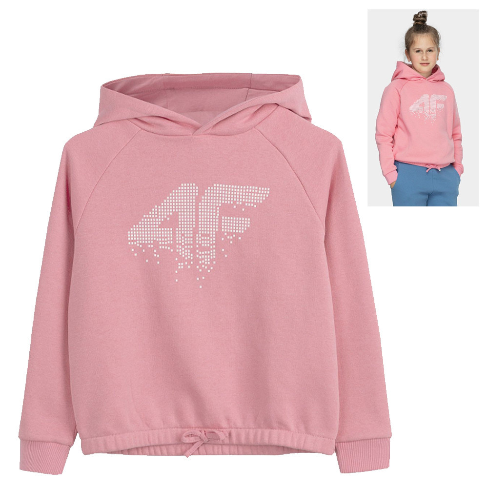 4F - Kinder dickes Sweatshirt mit Kapuze Pullover JBLD004, pink von 4F