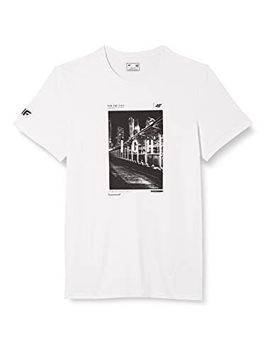 4F Men's H4Z20-TSM025-10S T-Shirt, Weiß, Large von 4F