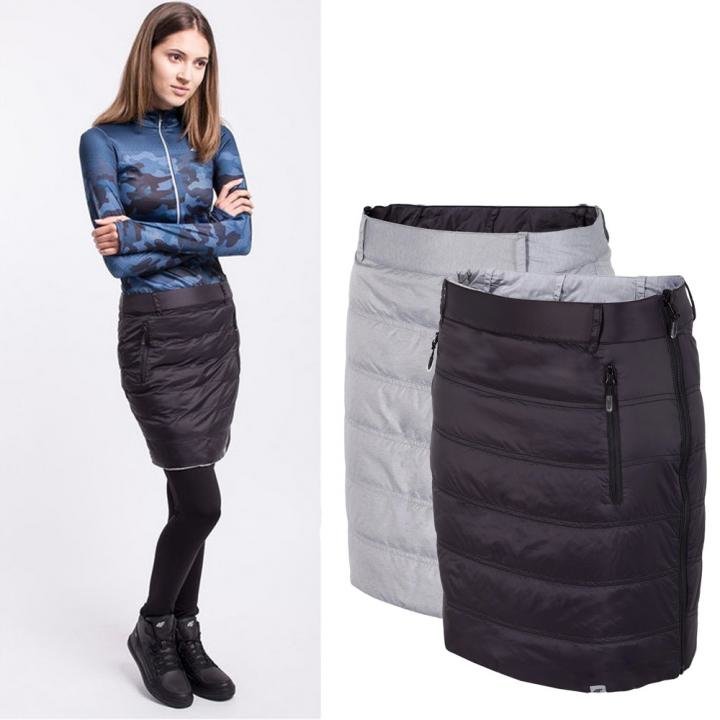 4F -Synthetische Daune Wenderock - Damen Wanderrock - silber grau / schwarz von 4F