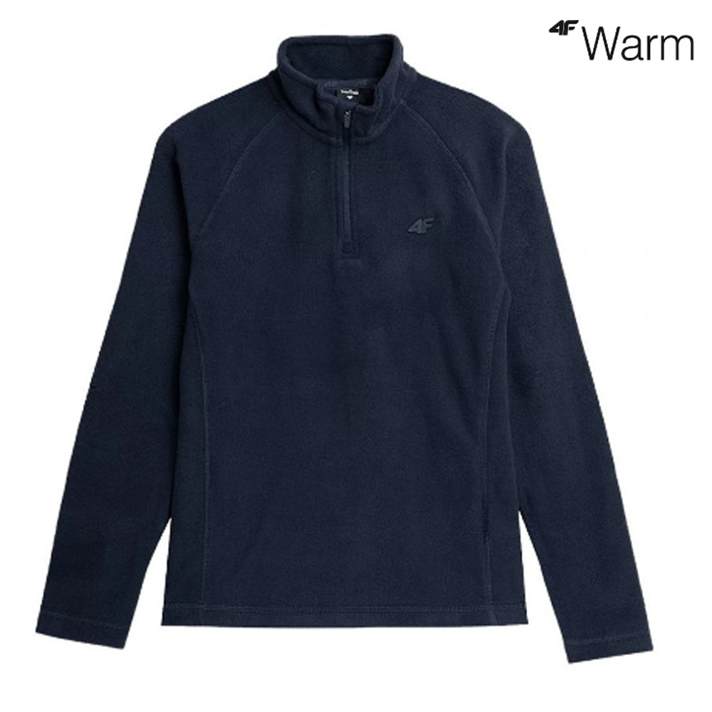 4F warm - Kinder thermoaktive Fleece Zip Pullover Longshirt, navy von 4F