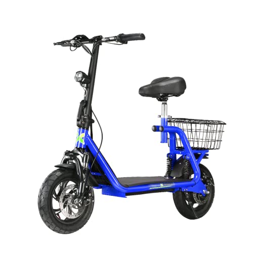 4MOVE E-Scooter mit Sitz,350W Motor Elektro Scooter Für Erwachsene,E-Moped Maximale Geschwindigkeit 25 km/h,Faltbarer Elektroroller mit LED Display,30km Reichweite (Blau) von 4MOVE