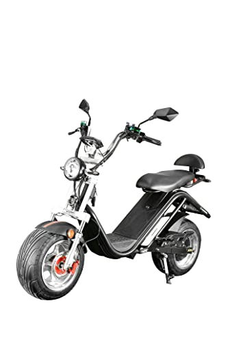 4MOVE Straßenzulassung E-Chopper für Erwachsene, 2100W Motor Harley mit Sitz, 55km/h Geschwindigkeit mit Handyhalterung, Elektro Motorrad 60V 20Ah Lithium Batterie, 200kg Belastung von 4MOVE