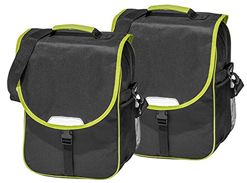 4Uniq Fahrradtasche Gepäckträger Tasche 2er Set Verschiedene Versionen (schwarz/Limette) von 4uniq
